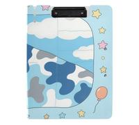 Portablocco pieghevole con clip per appunti, motivo mimetico, blu, formato A4, con doppia clip, portapenne, per infermieri, con coperchio