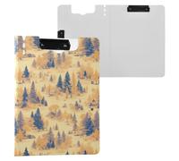 Portablocco pieghevole con motivo alberi gialli mistici, formato A4, con raccoglitore orizzontale e verticale, doppia clip per scuola, con copertina rigida
