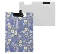 Portablocco pieghevole con motivo fiori di campo di lavanda formato A4, con due clip in metallo, portapenne, supporto per infermieristica, con coperchio