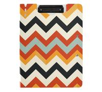 Portablocco pieghevole con motivo geometrico a zig-zag, formato A4, con doppia clip, per scuola, con copertina