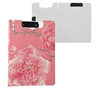 Portablocco pieghevole grande rosa garofano A4 Appunti Folio doppia clip in metallo portapenne ufficio clip Board con coperchio