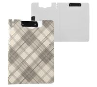 Portablocco pieghevole grigio cenere Buffalo Plaids A4 Appunti Folio Doppia Clip Portapenne Nursing Clip Board con coperchio
