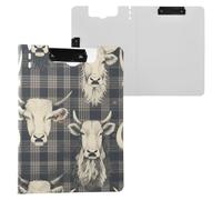 Portablocco pieghevole grigio cenere Buffalo Plaids A4 Appunti Folio Raccoglitore Orizzontale e Verticale Doppia Clip Lavagna con Coperchio
