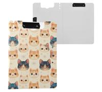 Portablocco pieghevole Little Chic Cats Face A4 con raccoglitore orizzontale e verticale doppie clip da ufficio con copertina