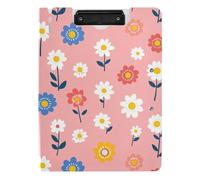 Portablocco pieghevole Little Fresh Peach Cute Flowers A4 Appunti Folio Due clip in metallo portapenne infermieristica clip Board con copertina rigida