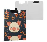 Portablocco pieghevole Little Pig Face Leafs A4 Appunti Padfolio orizzontale e verticale doppie clip infermieristica lavagna con coperchio