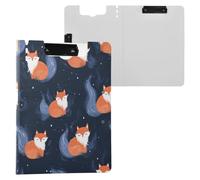 Portablocco pieghevole Nordic Ghostly Fox Blu A4 Appunti Raccoglitore Doppia Clip Portapenne Ufficio Clip Board con coperchio