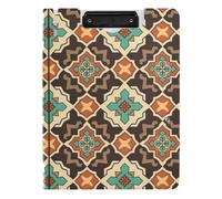 Portablocco pieghevole piatto con motivo geometrico croce maltese A4 Appunti con raccoglitore Due clip in metallo portapenne scuola clip board con copertina rigida