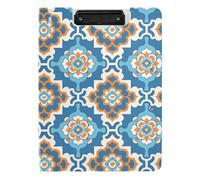 Portablocco pieghevole piatto motivo geometrico moda fiore A4 Appunti raccoglitore orizzontale e verticale doppia clip infermieristica con copertina rigida