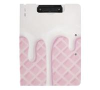 Portablocco pieghevole rosa gelato scozzese a quadri A4 Appunti Padfolio Due clip in metallo portapenne scuola clip Board con coperchio