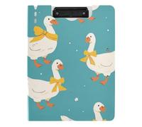 Portablocco pieghevole semplice carino oca cartone animato A4 Appunti Padfolio orizzontale e verticale doppie clip ufficio clip Board con coperchio
