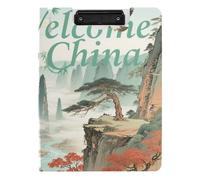 Portablocco pieghevole Welcome to China Scenery Culture A4 Appunti Folio Doppia Clip Portapenne Nursing Clip Board con coperchio