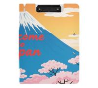 Portablocco pieghevole Welcome to Japan Scenery Culture, formato A4, con due clip in metallo, portapenne, per infermieristica, con coperchio