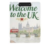 Portablocco pieghevole Welcome to the UK Scenery Culture, formato A4, raccoglitore orizzontale e verticale, doppia clip per ufficio, con copertina