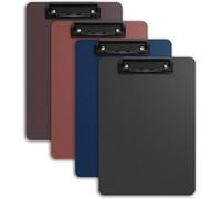 Portablocco Set di 4 portadocumenti, clip in metallo, cartone, formato standard A4, 8,5x11 pollici(Dark Colors 4 sets)