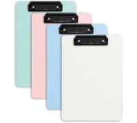 Portablocco Set di 4 portadocumenti, clip in metallo, cartone, formato standard A4, 8,5x11 pollici(Light Colors 4 set)