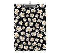 Portablocco vintage con fiori margherita, formato A4, divertente, estetico, da lavoro, per studiare, lettera, standard, 12,5×8,5 in pannello rigido, per l'aula scolastica, per bambini, che scrivono