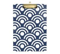Portablocco vintage floreale blu e bianco con cartella impermeabile per polizia, ufficio, infermiere, allenatori di calcio, dimensioni 9 x 12
