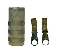 Portaborraccia con clip da cintura - Custodia in nylon compatibile Molle con fondo a rete - Ideale per attività all’aperto, campeggio, escursioni, accessorio per zaino (Verde)