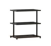 Portabottiglie A 3 Ripiani, Portabottiglie in Metallo, Struttura Stabile, Impermeabile e Durevole, Non Richiede Montaggio, per Cucine, Soggiorni, Bar, Ristoranti(Black)