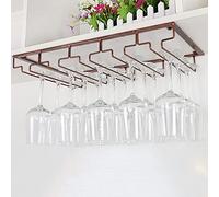 Portabottiglie a 5 scomparti, in metallo, salvaspazio, per cucina e bar, elegante supporto per bicchieri da vino da appendere