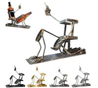Portabottiglie a forma di teschio per e Vino, Divertente Decorazione da Bar con Scheletro in Metallo a Forma di Teschio, Portabottiglie in Metallo a Forma di Teschio (Metallizzato)