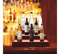 Portabottiglie a LED a 3 livelli che cambia colore con telecomando Capacità di carico 55 kg Nessun montaggio richiesto Espositore in acrilico per bar di casa Soluzione moderna per la conservazione del