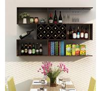 Portabottiglie a parete a 3 livelli con portabicchieri - Elegante cantinetta per ristoranti e bar - Arredamento moderno per la casa Design salvaspazio perfetto per gli amanti del vino