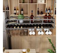 Portabottiglie a parete con luce a LED Iron Bar Liquor Shelf Portabottiglie in metallo Scaffale da bar Scaffale per bottiglie di liquore Portabicchieri per vino per cucina Sala da pranzo Bar
