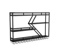 Portabottiglie a parete, espositore per bottiglie di vino, mensola per espositori, mensola per bottiglie, portabottiglie a LED, portabicchieri per vino, per soggiorno, cucina, cucina, cantin