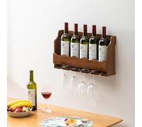 Portabottiglie a parete in legno con supporto in vetro da vino, ripiani di vino, mensola del vino, scaffale per flimine per liquori, ripiani galleggianti, moderni portanti del vino per la casa barra