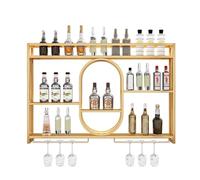 Portabottiglie a parete industriale, porta in vetro di vino a led, bottiglia di vino in metallo e bicchiere, scaffale per bottiglie di vino in stile vintage, portabicchine per bottiglie per il