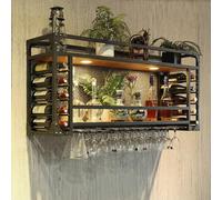 Portabottiglie a parete moderna, porta bottiglia di vino industriale, portabicchieri in metallo scaffali per vino scaffali per barrette stelo, scaffale per esposizione per mobili per portabottiglie