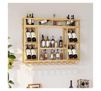 Portabottiglie a parete montata con supporto in vetro da vino, scaffale da bar, scaffali da bar montato a parete, scaffale per bottiglie di liquori, porta d'ingresso a parete, portabicchieri in