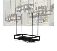 Portabottiglie appeso a parete con portabicchieri da vino Scaffali da bar galleggianti Scaffale per bottiglie di liquore Mini Bar Portabottiglie per bottiglie di vino per Home Bar Sala da pr