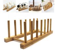 Portabottiglie asciugabottiglie, scolapiatti in bambù per mobili da cucina, organizer per piatti in robusto materiale di bambù, contenitore