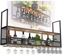 Portabottiglie Bar Ristorante Portabicchieri di Vino Supporto Casa Sottosopra Stile Semplice Ferro Appeso Titolare Soffitto Decorazione Mensola per Ristoranti 100X30 Cm