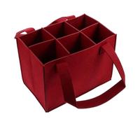 Portabottiglie - Borsa in feltro per 6 bottiglie di vino, scomparto riutilizzabile con maniglia per il trasporto di vino, birra champagne, 25 x 18 x 16 cm, Rosso vinaccia, Refer to description, Unisex