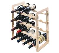 Portabottiglie Cantinetta Vini in Legno Chiaro con 16 Posti, 50x24x42 cm - 380