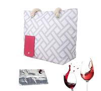 Portabottiglie con , borsa per vino in pelle, resistente allo sbiadimento, con scomparto per bevande, refrigeratore per vino con borsa per il ghiaccio, per teatro, concerti, eventi, B, Refer