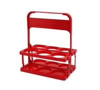 Portabottiglie con Manico Salvaspazio, Rosso, Portabirra Pieghevole A Sei Scomparti, Design Moderno E Minimalista