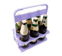 Portabottiglie con maniglia, pieghevole a 6 fori, per la consegna di bevande, con manico, per casa, campeggio, giardino, barbecue, picnic, Viola, riferimento alla descrizione, Unisex