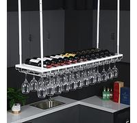 Portabottiglie con portametta per stimone sospeso in bicchiere di stoccaggio e griglia per organizzatore per bancone per barist di stoccaggio del vino a bordo creativo con mobile regolabile in altezza