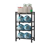 Portabottiglie Con Ripiani Portaoggetti, 6-8 Scomparti, A Doppia, For Ufficio, Casa, Sala Relax(Black,4tier)