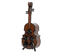 Portabottiglie creativo in legno massello per violino pieghevole portabottiglie manuale in pino con tecnologia ornamenti (colore: marrone)