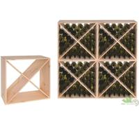 PORTABOTTIGLIE CUBO CROCE 24 POSTI 48X23X48 CM LEGNO MASSELLO MODULARE BOTTIGLIE