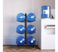 Portabottiglie da 18,9 l con 4 ruote, resistente | Supporto per caraffa d'acqua con ruote, robusto organizer a 3 ripiani per una facile conservazione dell'acqua in casa