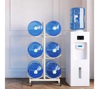 Portabottiglie da 18,9 l con 4 ruote, resistente | Supporto per caraffa d'acqua con ruote, robusto organizer a 3 ripiani per una facile conservazione dell'acqua in casa