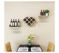 Portabottiglie da 5 pezzi a forma di cuore da parete con ripiano portaoggetti creativo moderno semplicità multifunzione espositore da parete mensola (colore: rovere Dimensioni: B) (noce chiaro B)