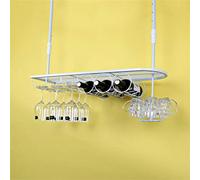 Portabottiglie da appendere a soffitto portabottiglie in stile europeo Portabottiglie di vino in metallo Calice in ferro Mensola per bicchieri da vino Appeso a testa in giù Supporto per tazze nero L80